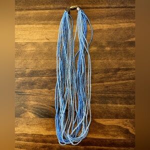 Multi-strand Blue Beaded Necklace